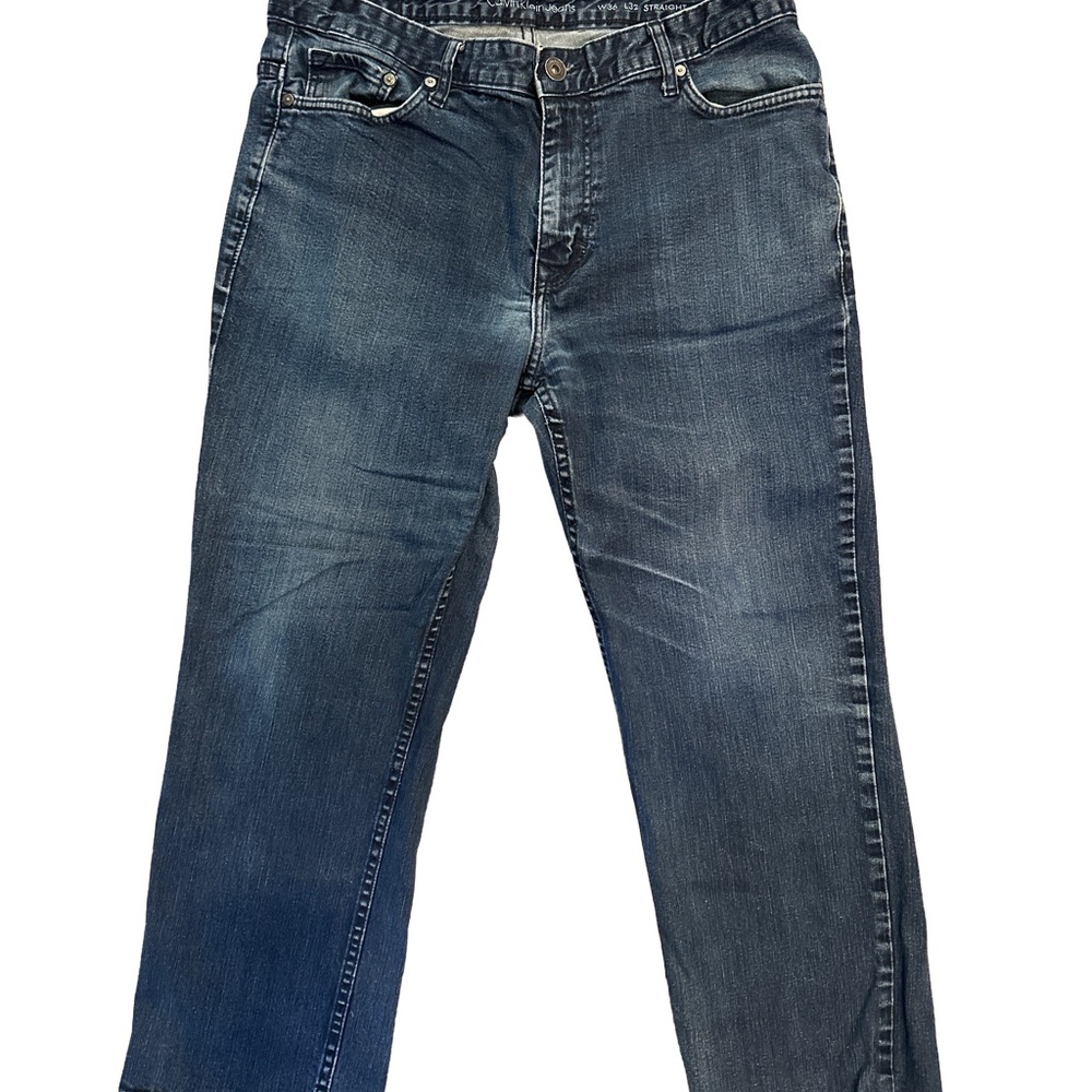 Calvin Klein Y2K Classic Men's Dark Wash Slim Straight Jeans Size 36x32